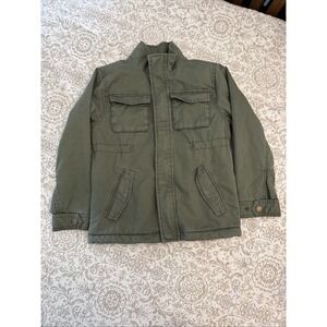 OshKosh B'gosh Kids Canvas Jacket Surplus Size 8 Olive Green Full Zip Cotton